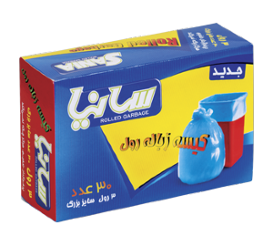 کیسه زباله آبی سایزبزرگ جعبه ای سانیا تعداد3رول و30عددبابهترین کیفیت